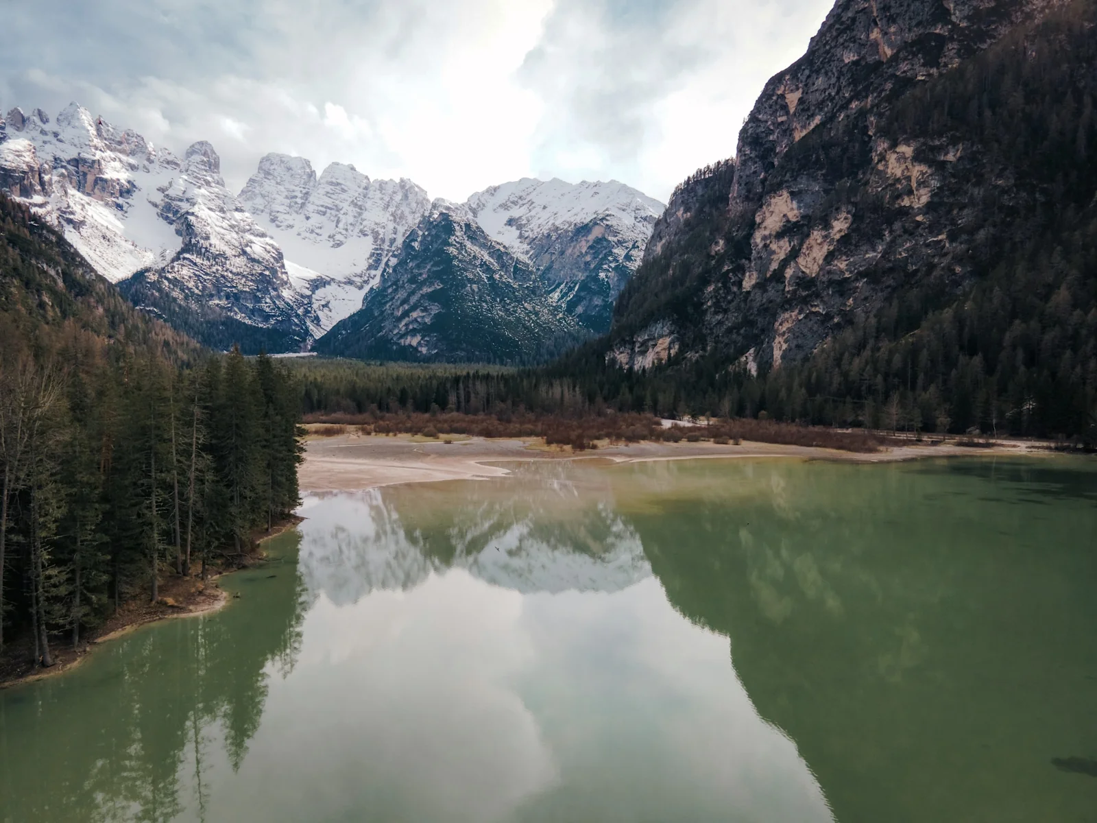 A mountain lake edited with a Kodak Ektar 100 film recipe